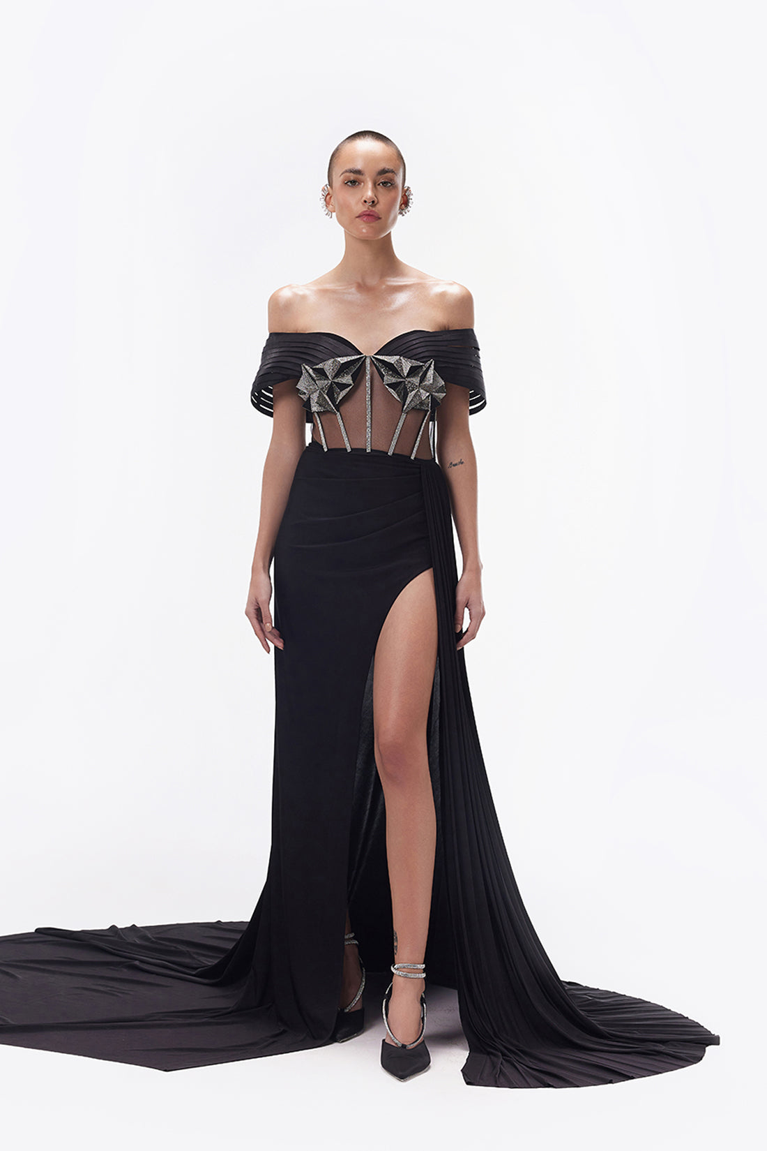ONYX DRAPE GOWN