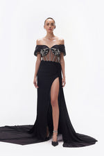 ONYX DRAPE GOWN