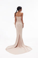 NUDE CRYSTAL BOW GOWN