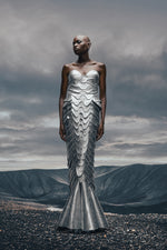 SILVER SCULPT GOWN