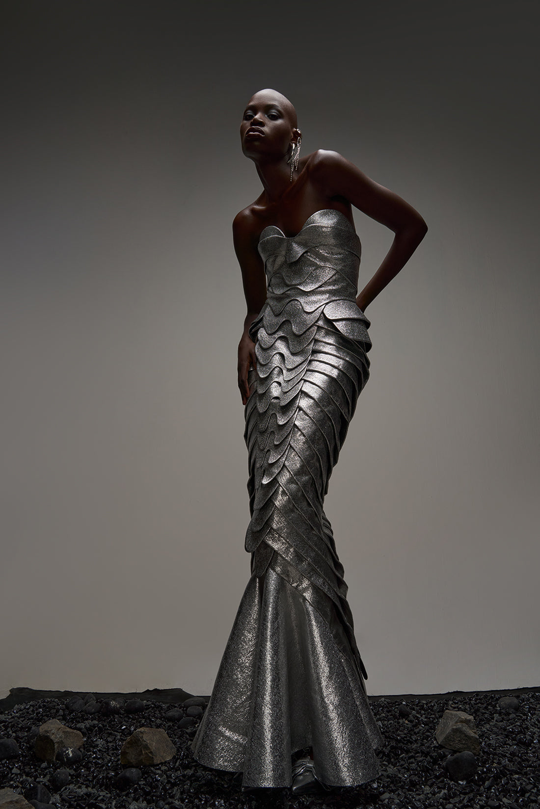 METALLIC ARMOR GOWN